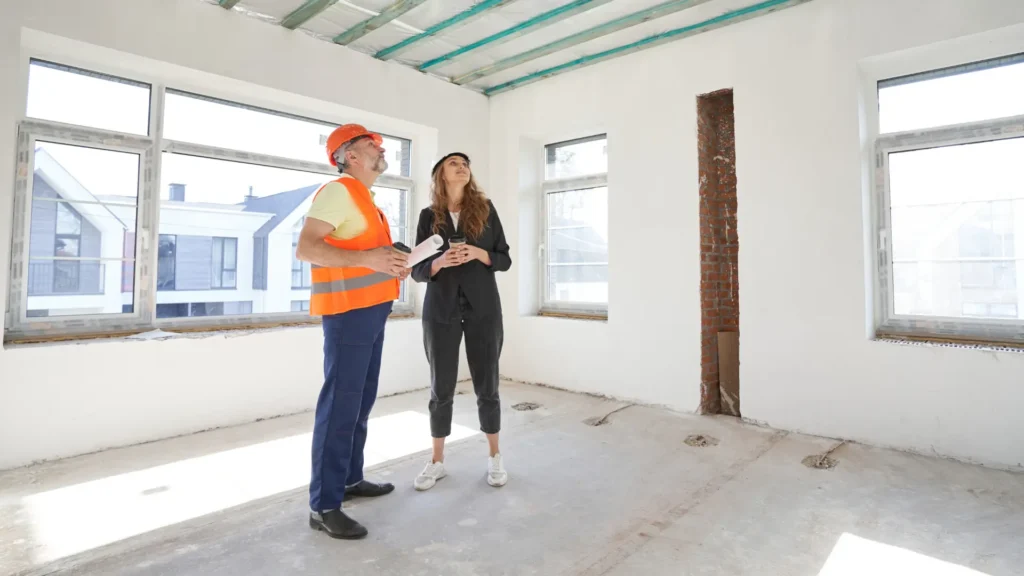 HUD inspector reviewing multifamily unit during a pre-inspection walkthrough with property manager