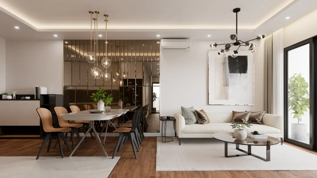 Modern apartment interior meeting high inspection standards and safety regulations